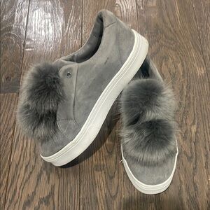 Sam Edelman Gray Pom-Pom Sneakers